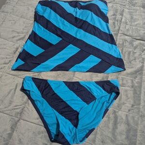 DKNY Vibrant Blue and Navy Swimwear Set